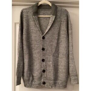 Men’s Roll Collar 5 Button Up Cardigan  Size M See Measurements